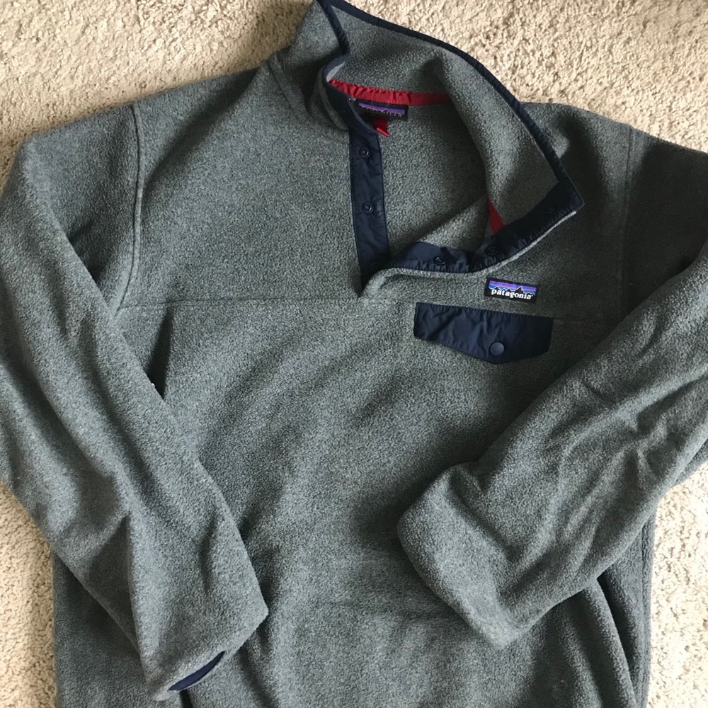 Grey Patagonia Fleece Synchilla Pullover